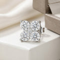[Pair] 18K White Gold Minimalist Four-Leaf Clover Stud Earrings, 0.40ctw