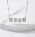PT950 Platinum Convertible Four-Leaf Clover Dancing Necklace, 0.60ctw