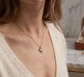 18K Yellow Gold Snowflake Four-Leaf Clover Necklace, 0.40ctw
