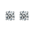 [Pair] Four-Prong Stud Earrings, 1.00 ct each
