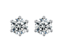 [Pair] 18K White Gold Six-Prong Stud Earrings, 1.00 ct each