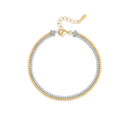 18K White & Yellow Gold Italian Woven Full-Diamond Twin Bracelet, 0.015 ct each / 1.20ctw