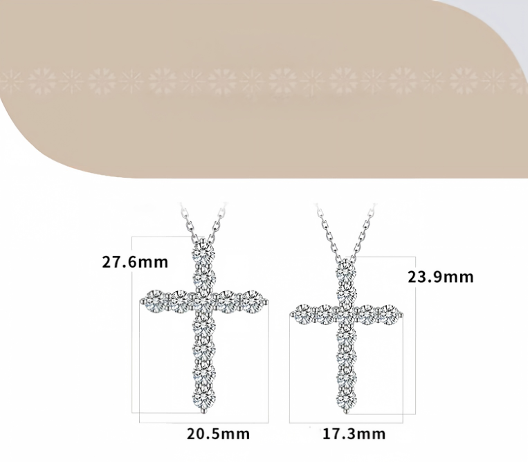 18K White Gold Small Cross Necklace