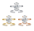 18K White Gold Hailey Hidden Halo Ladies Ring, 3.00 ct