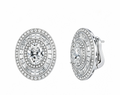 [Pair] PT950 Platinum Oval Roman Miracle Ear Jackets, 4.00ctw center stones