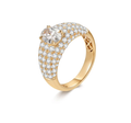18K White Gold Oval Celestial Full-Diamond Ring, 1.00 ct center stone