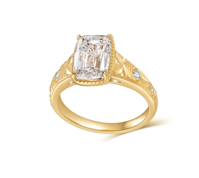 18K Yellow Gold Ashoka Engagement-Style Ring, 3.00 ct
