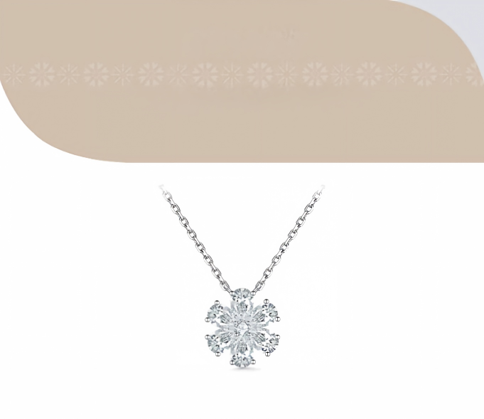 18K White Gold Forget-Me-Not Daisy Necklace, 1.80ctw