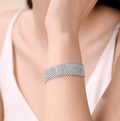 18K White Gold Diamond Lattice Luxury Bracelet, 16.50ctw