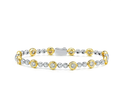 18K White & Yellow Gold Graduated Bubble Bracelet, 4.20ctw