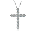 18K White Gold Small Cross Necklace