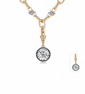 18K Yellow Gold Oval Black-Gold Pendant with Enhancer Clasp, 1.00 ct