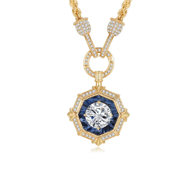 18K Yellow Gold Octagonal Vintage Pendant