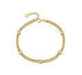 18K Yellow Gold Bubble Cuban Bracelet, 0.40ctw