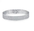 18K White Gold Skin-Fit Snake-Scale Five-Row Bracelet, 5.40ctw