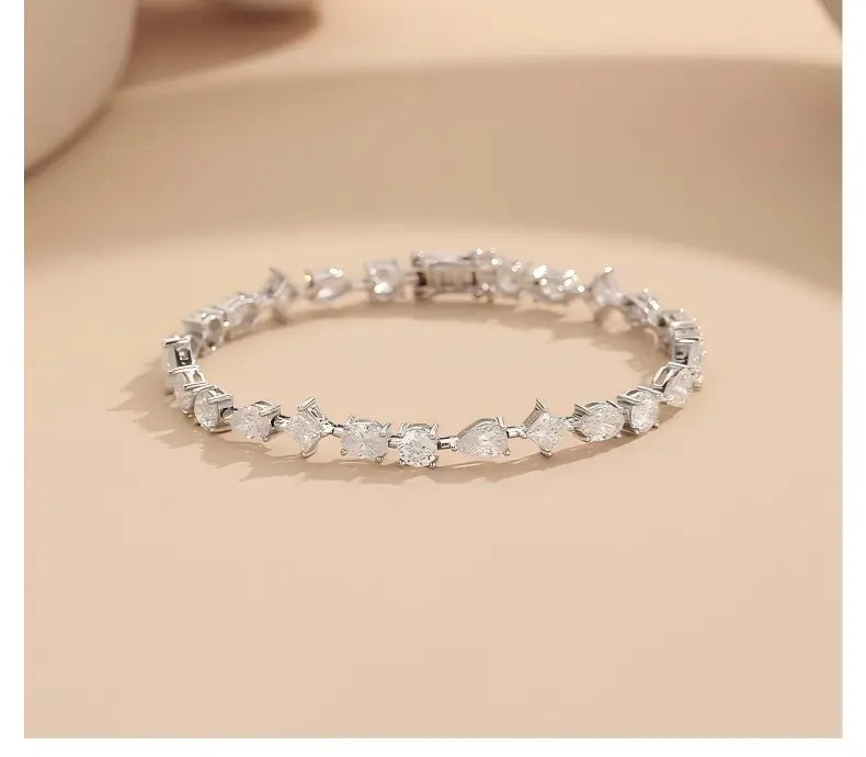 18K White Gold Fancy-Shape Bracelet, 0.30 ct each