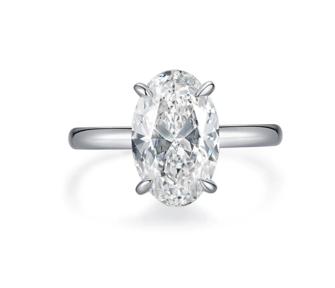 18K White Gold Hailey Hidden Halo Ladies Ring, 3.00 ct