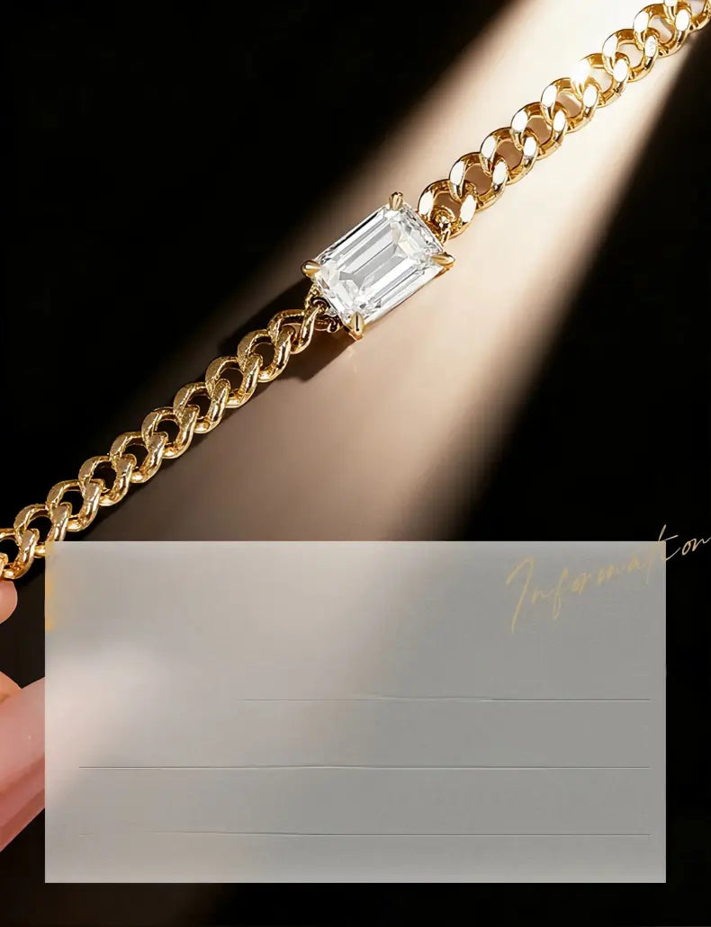 18K Yellow Gold Emerald-Cut Cuban Choker Necklace, 1.00 ct