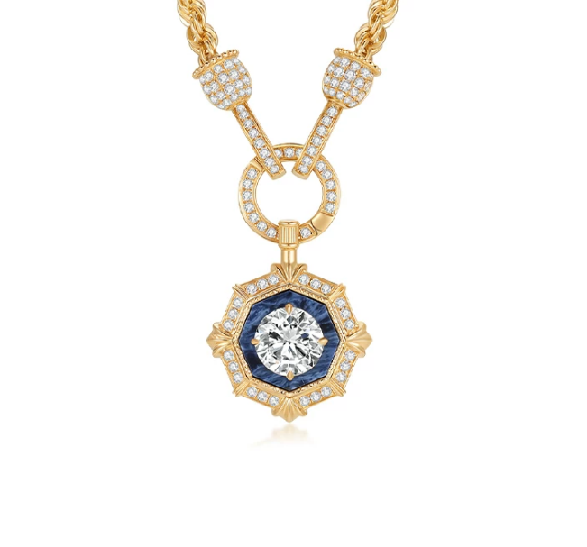 18K Yellow Gold Octagonal Vintage Pendant