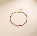 18K Yellow Gold Plain Red Cord Bracelet, approx. 17 cm, approx. 1.2 g total weight