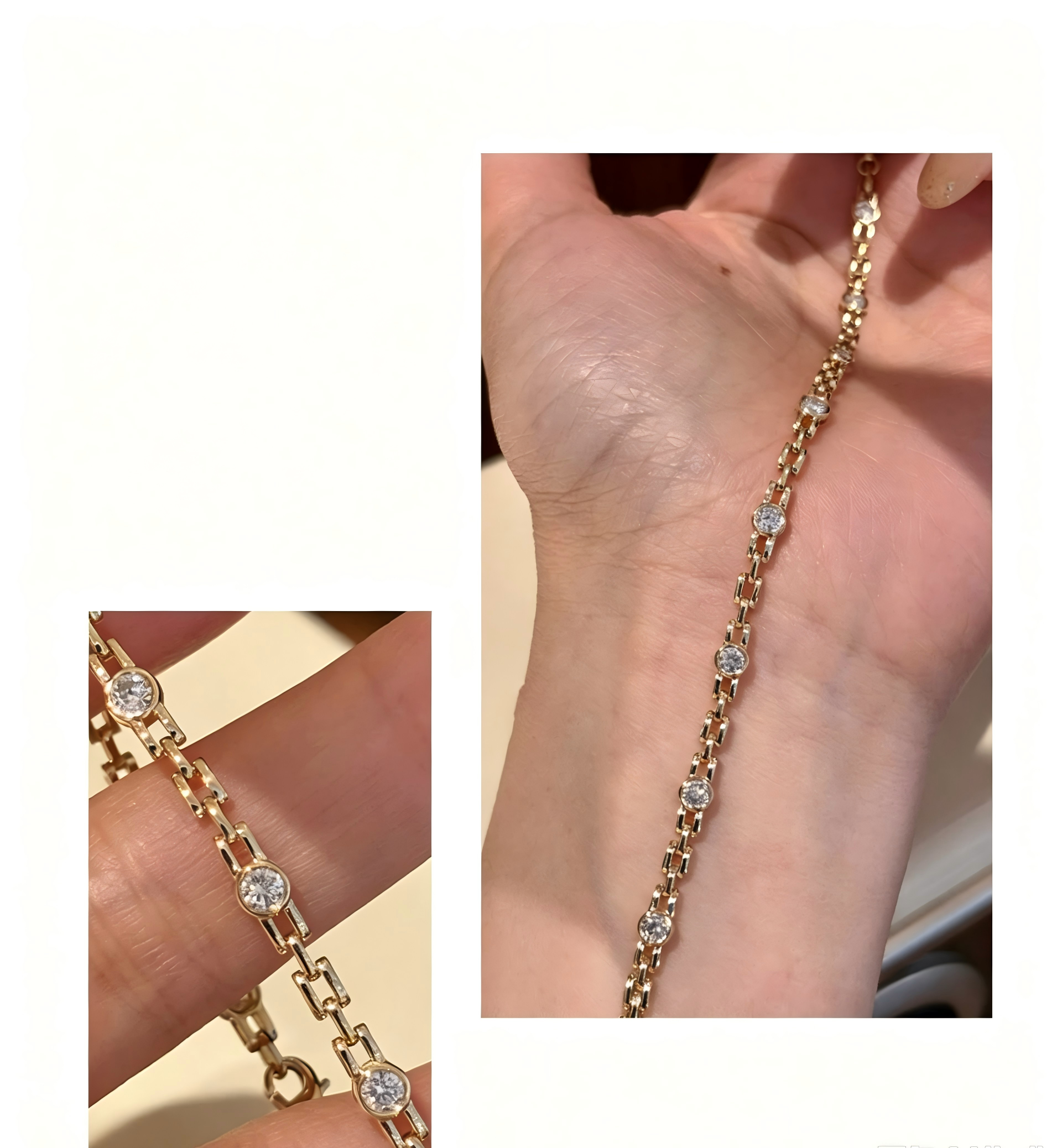 9K Yellow Gold Color Tank Bubble Bracelet, 0.90ctw