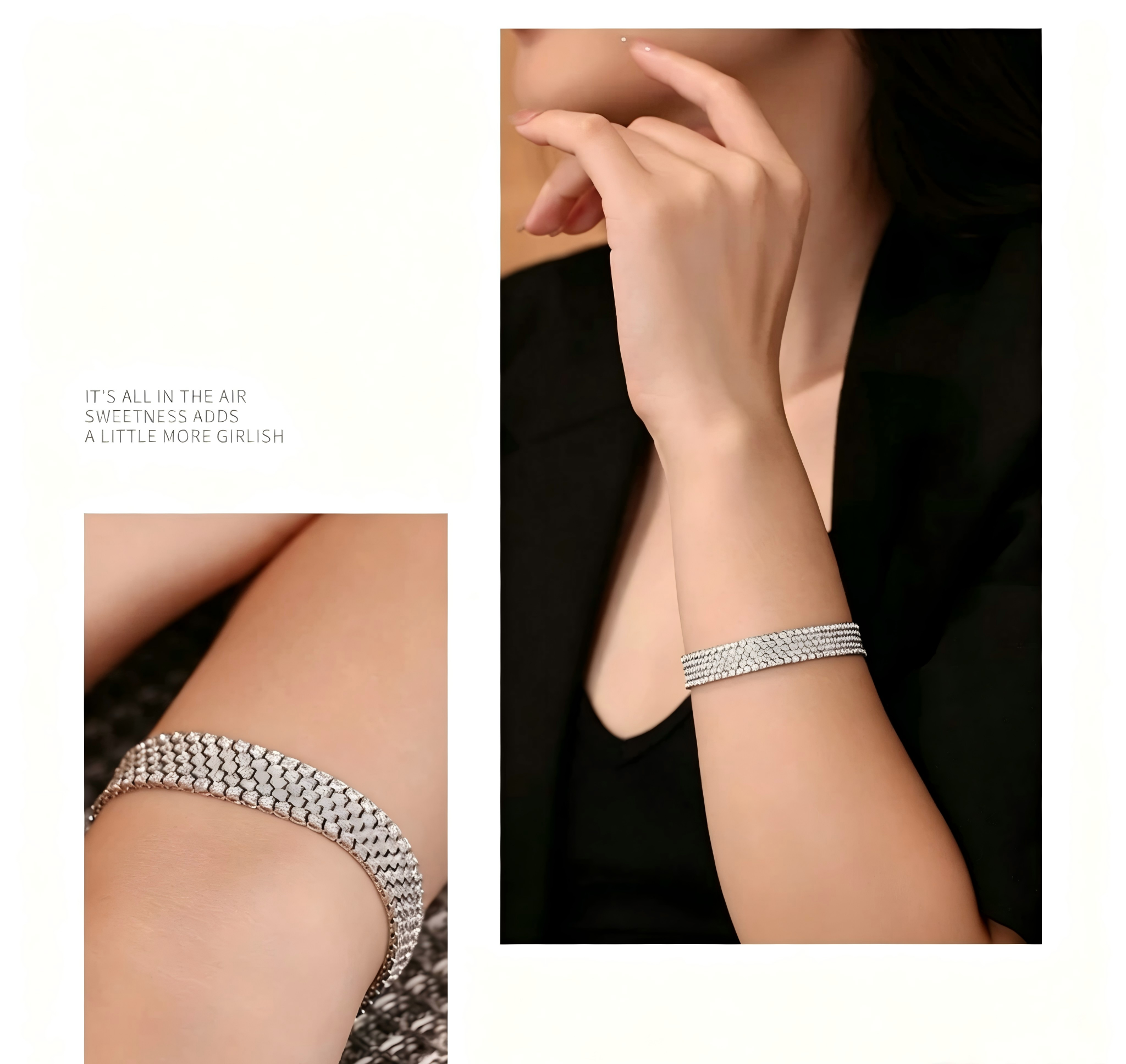 18K White Gold Skin-Fit Snake-Scale Five-Row Bracelet, 5.40ctw