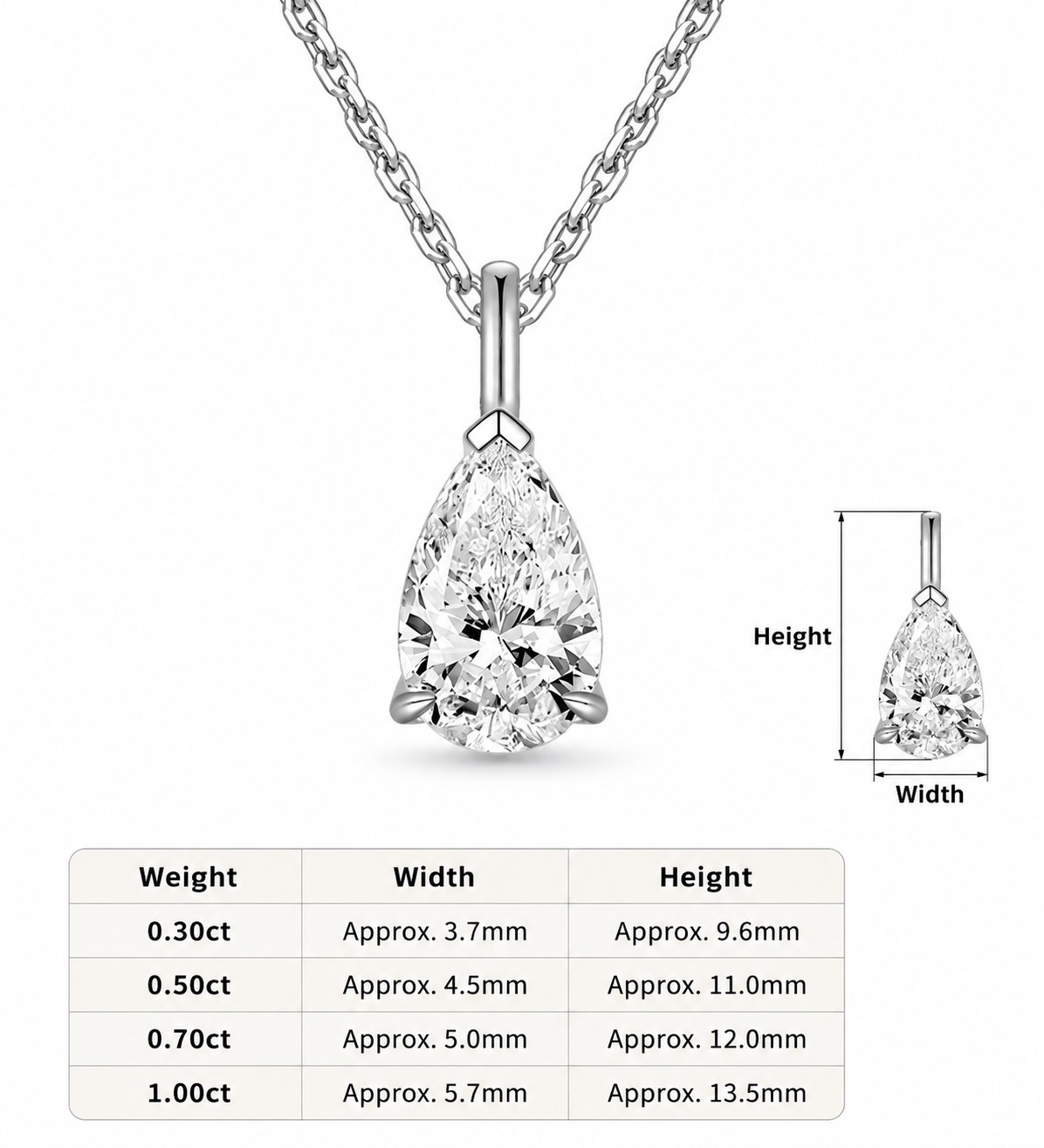 Marquise Minimalist Pendant, 1.00 ct