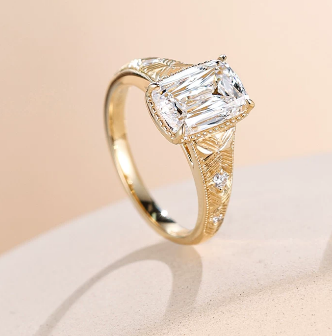 18K Yellow Gold Ashoka Engagement-Style Ring, 3.00 ct