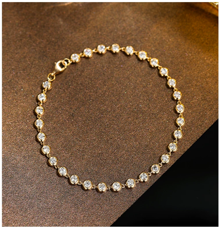 18K White Gold Petite Bubble Bracelet, 2.00ctw