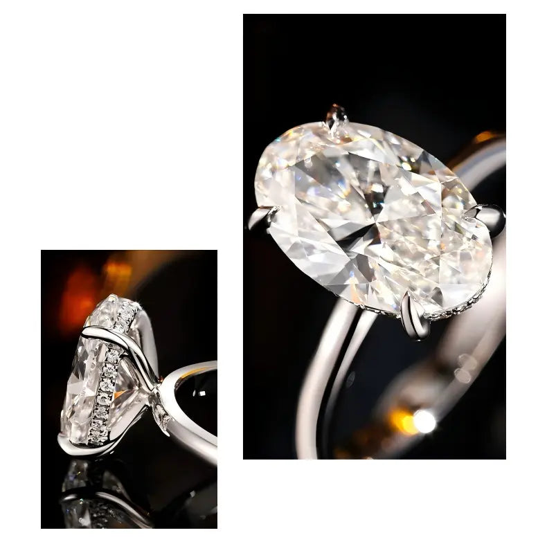 18K White Gold Hailey Hidden Halo Ladies Ring, 3.00 ct