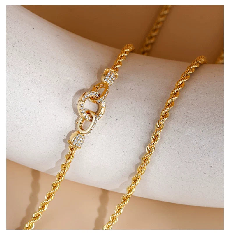 18K Yellow Gold 50 cm Enhancer Twist Chain, approx. 7 g total weight