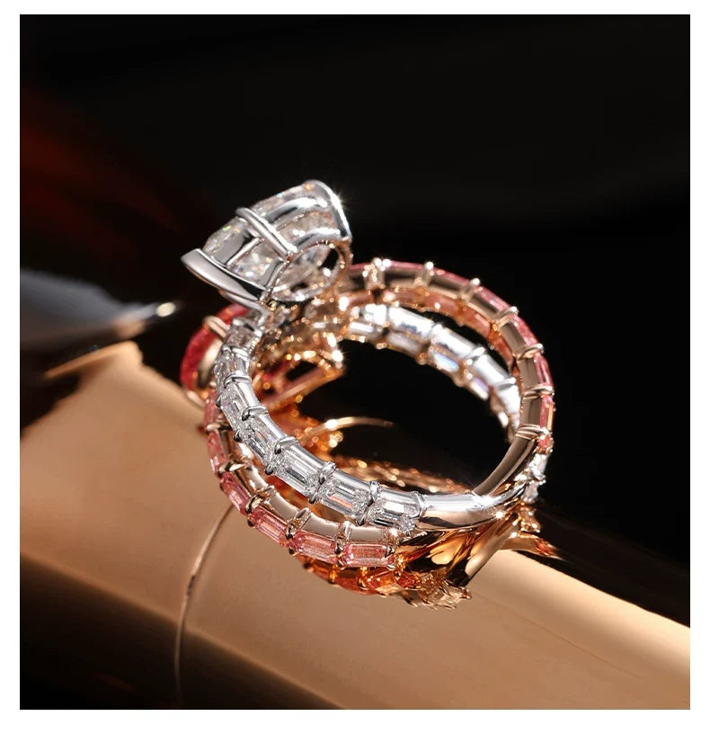 18K White & Rose Gold Pear-Shaped Two-Stone Toi et Moi Diamond Ring, 2.00 ct each center stone