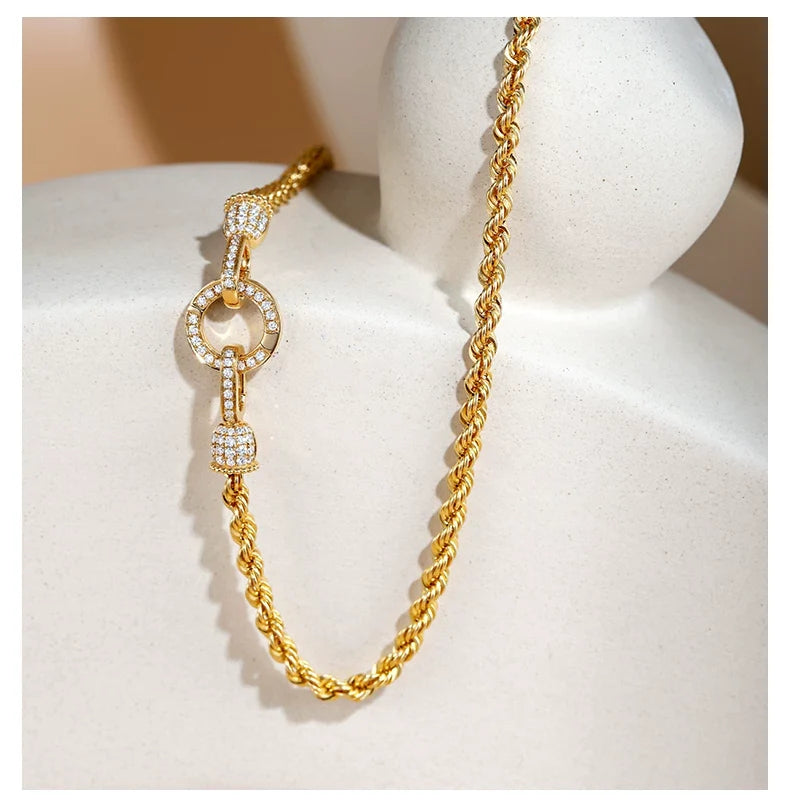 18K Yellow Gold 50 cm Enhancer Twist Chain, approx. 7 g total weight