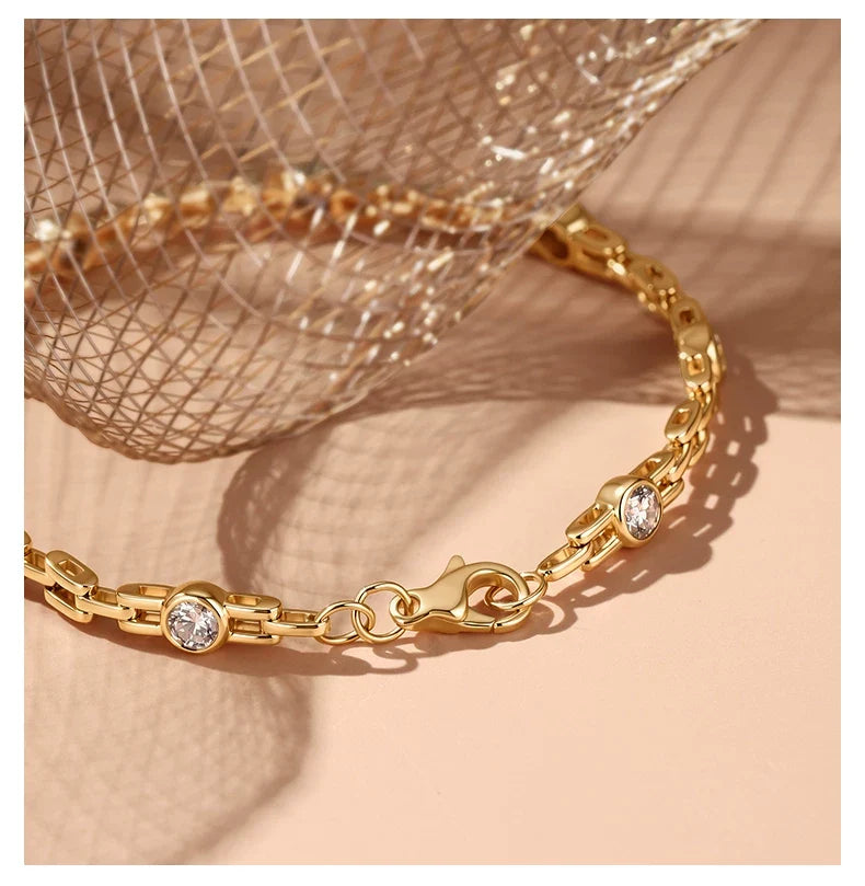 9K Yellow Gold Color Tank Bubble Bracelet, 0.90ctw