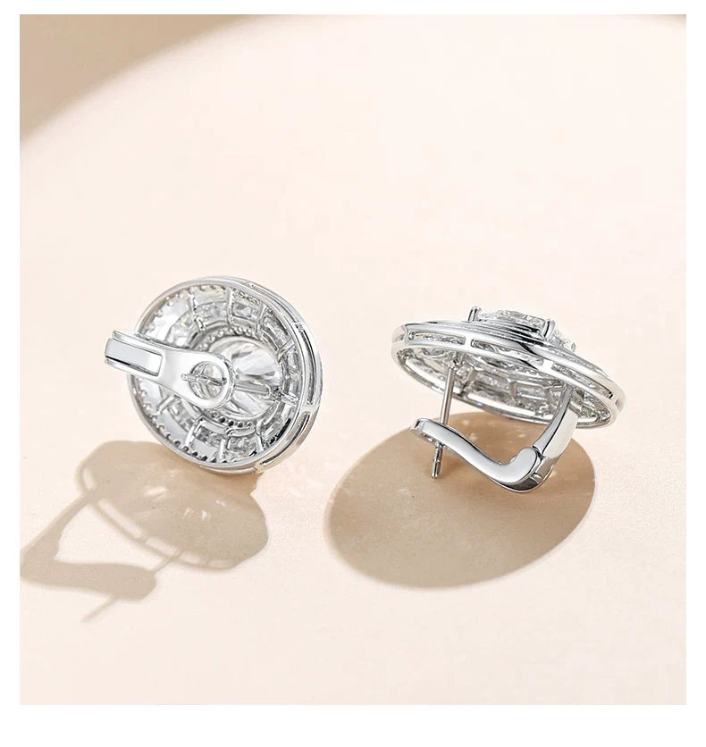 [Pair] PT950 Platinum Oval Roman Miracle Ear Jackets, 4.00ctw center stones