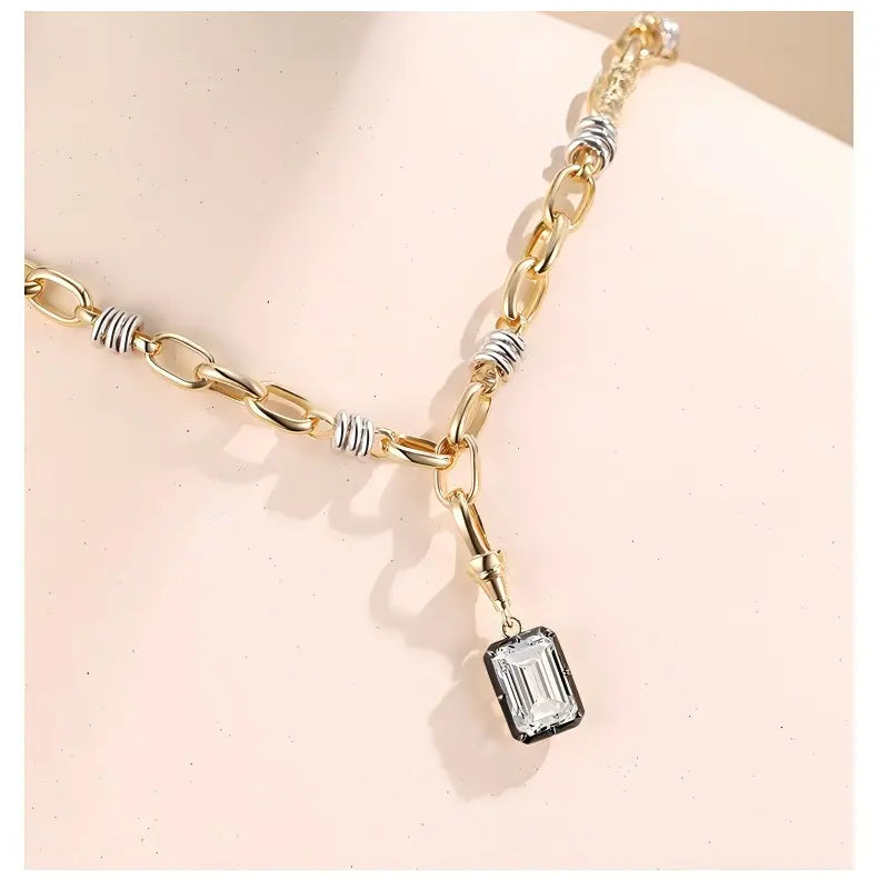 18K Yellow Gold Oval Black-Gold Pendant with Enhancer Clasp, 1.00 ct