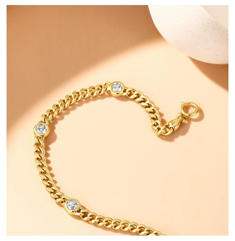 18K Yellow Gold Bubble Cuban Bracelet, 0.40ctw