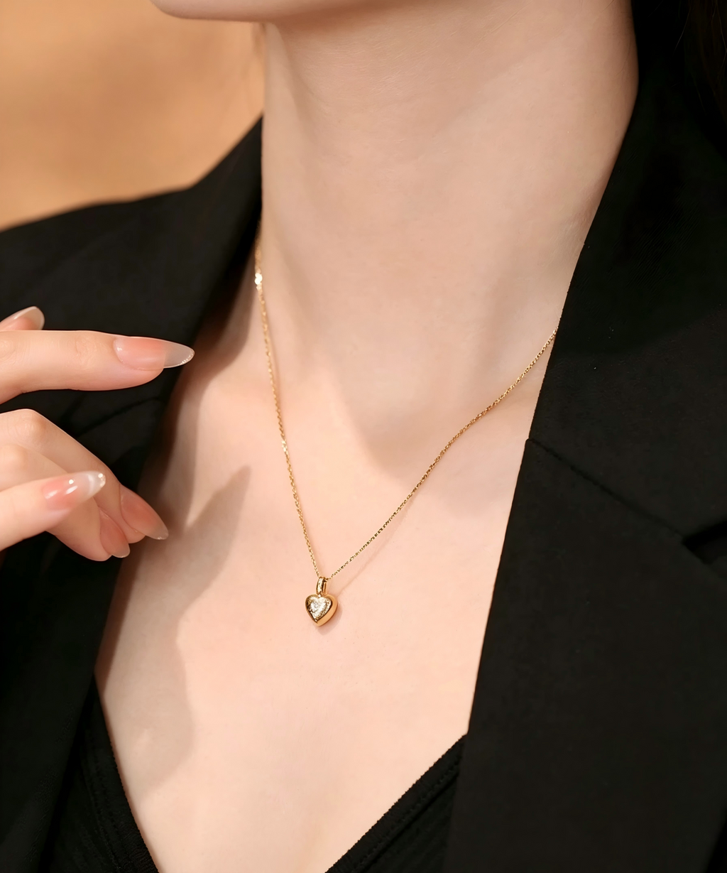 18K Yellow Gold Bezel-Set Emerald-Cut Pendant, 1.00 ct