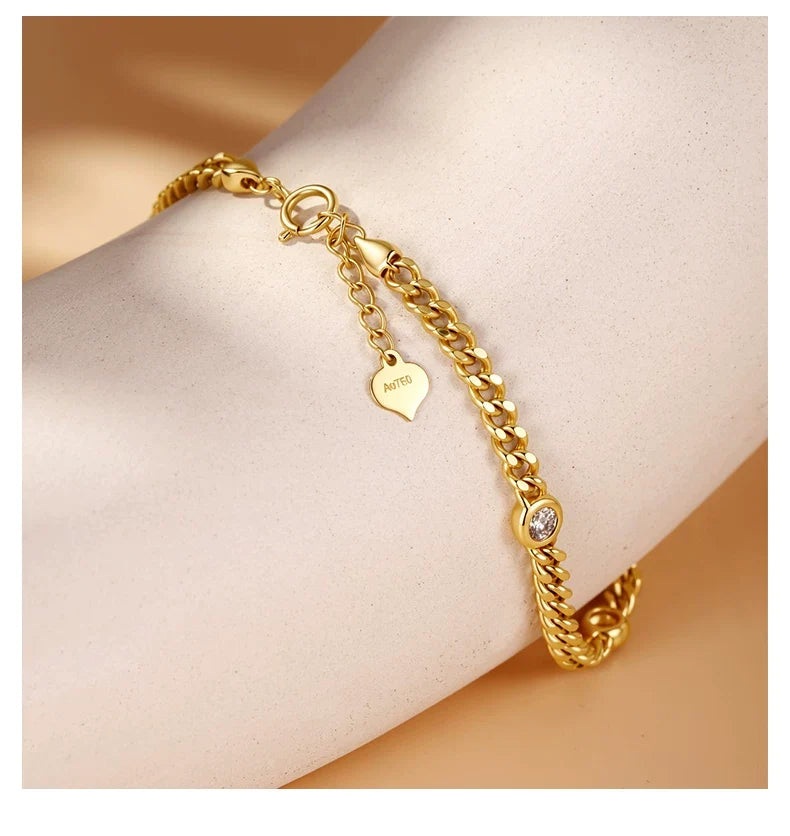 18K Yellow Gold Bubble Cuban Bracelet, 0.40ctw
