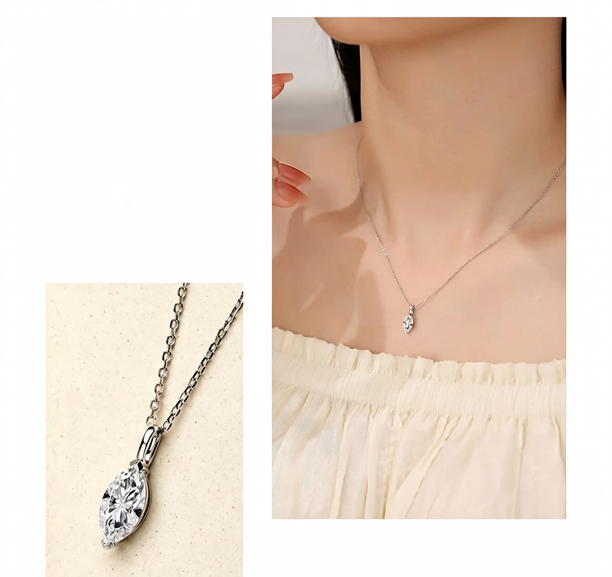 Marquise Minimalist Pendant, 1.00 ct